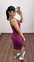 Imagem do Vestido Canelado Ribana Midi Regata Gola Alta Cecília Fúcsia