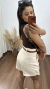 Shorts Saia Alfaiataria de Viscose Cintura Alta Nude