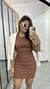 Imagem do Vestido Ribana Canelado Classic Curto Marrom