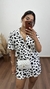 Camisa Viscose Alongada Over Yasmin Estampada Vaca Vaquinha Branco