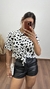 Imagem do Camisa Viscose Alongada Over Yasmin Estampada Vaca Vaquinha Branco