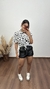 Camisa Viscose Alongada Over Yasmin Estampada Vaca Vaquinha Branco - loja online