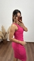 Vestido Canelado Ribana Midi Fenda Cruzada Regata Sabrina Pink na internet