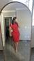 Conjunto Canelado Ribana Saia Midi Blusa Cropped Manga Curta Melissa Vermelho