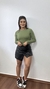 Shorts Saia Botões Zíper Corino Preto - comprar online