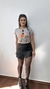 Shorts Saia Botões Zíper Corino Preto - Menta Pimenta Rosa - Loja de roupas femininas - estilo - Moda básica - atemporal - estilosa
