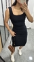 Imagem do Vestido Canelado Ribana Midi Tubinho Decote Quadrado Carol Preto