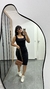 Vestido Canelado Ribana Midi Tubinho Decote Quadrado Carol Preto - Menta Pimenta Rosa - Loja de roupas femininas - estilo - Moda básica - atemporal - estilosa