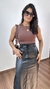 Blusa Cropped Poliamida Regata Nadador Atenas Marrom - comprar online