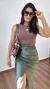 Blusa Cropped Poliamida Regata Nadador Atenas Marrom