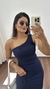 Vestido Canelado Ribana Midi Nula Manga Laura Azul Marinho - Menta Pimenta Rosa - Loja de roupas femininas - estilo - Moda básica - atemporal - estilosa