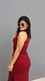 Vestido Canelado Ribana Longuete Longo Regata Fenda Bruna Marsala na internet