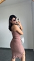 Vestido Canelado Ribana Alça Midi Fenda Bojo Gabi Nude Chocolate na internet