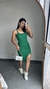 Vestido Canelado Ribana Alça Midi Fenda Bojo Gabi Verde Bandeira - comprar online
