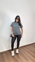 Calça Cirre Cintura Alta Poliamida Premium Encorpada Skinny Adriane Preta - comprar online