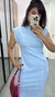 Imagem do Vestido Canelado Ribana Midi Longuete Gola Alta Muscle Bolsos Aurora Azul Bebê