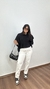 Blusa Bata Viscose Babado Recorte Quadrado Liz Preta
