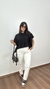 Imagem do Blusa Bata Viscose Babado Recorte Quadrado Liz Preta
