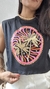 T-shirt Tee Regata Cropped Algodão Estampa Metalizada Coqueiro Dourado Preta - loja online