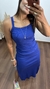 Vestido Longuete Longo Canelado Ribana Alça Fenda Mariana Azul Royal na internet