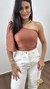 Imagem do T-shirt Tee Regata Cropped Algodão Estampa Metalizada Coqueiro Dourado Preta