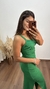 Vestido Longuete Longo Canelado Ribana Alça Fenda Mariana Verde Bandeira - Menta Pimenta Rosa - Loja de roupas femininas - estilo - Moda básica - atemporal - estilosa