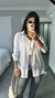 Camisa Crepe Alongada Manga Longa Giselle Branca - loja online