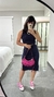 Conjunto Canelado Ribana Saia Midi Blusa Regata Cropped Heloísa Azul Marinho na internet