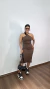 Vestido Canelado Ribana Midi Frente Única Fenda Traseira Talia Marrom - Menta Pimenta Rosa - Loja de roupas femininas - estilo - Moda básica - atemporal - estilosa