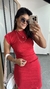 Vestido Canelado Ribana Midi Meia Manga Muscle Tainá Vermelho - Menta Pimenta Rosa - Loja de roupas femininas - estilo - Moda básica - atemporal - estilosa