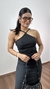 Imagem do Vestido Canelado Ribana Midi Frente Única Fenda Traseira Talia Preto