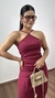 Vestido Canelado Ribana Midi Frente Única Fenda Traseira Talia Marsala