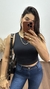 Blusa Cropped Poliamida Regata Nadador Atenas Preto