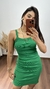 Vestido Canelado Ribana Alça Curto Manuela Verde Bandeira - comprar online