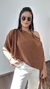 Blusa Conjunto Top Bata Capa Boho Chic Assimétrica Multiformas Suzane Marrom - loja online