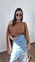 Blusa Conjunto Top Bata Capa Boho Chic Assimétrica Multiformas Suzane Marrom - comprar online