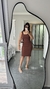 Vestido Canelado Ribana Midi Tubinho Decote Quadrado Carol Marrom - Menta Pimenta Rosa - Loja de roupas femininas - estilo - Moda básica - atemporal - estilosa