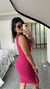 Imagem do Vestido Canelado Ribana Midi Tubinho Decote Quadrado Carol Pink