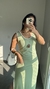 Vestido Moletinho Regata Corte Reto Fenda Lateral Letícia Verde Menta - loja online