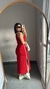 Vestido Moletinho Regata Corte Reto Fenda Lateral Letícia Vermelho
