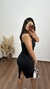 Vestido Canelado Ribana Midi Regata Tradicional Fenda Laís Preto na internet