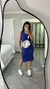 Conjunto Canelado Ribana Saia Midi Blusa Regata Cropped Heloísa Azul Royal - comprar online