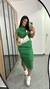 Vestido Canelado Ribana Midi Longuete Gola Alta Muscle Bolsos Aurora Verde Bandeira - comprar online