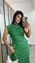 Vestido Canelado Ribana Midi Longuete Gola Alta Muscle Bolsos Aurora Verde Bandeira na internet