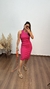 Vestido Canelado Ribana Midi Regata Tradicional Fenda Laís Pink