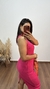 Vestido Canelado Ribana Midi Regata Tradicional Fenda Laís Pink na internet