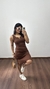 Vestido Canelado Ribana Midi Gola V Regata Melina Marrom - Menta Pimenta Rosa - Loja de roupas femininas - estilo - Moda básica - atemporal - estilosa