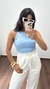 Blusa Canelada Ribana Regata Sofia Azul Bebê na internet