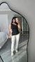 Imagem do Blusa Viscolycra Nula Manga Boho Chic Barra Transversal Fenda Lateral Mabel Preta