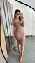 Vestido Canelado Ribana Midi Tubinho Decote Quadrado Carol Nude Chocolate - Menta Pimenta Rosa - Loja de roupas femininas - estilo - Moda básica - atemporal - estilosa